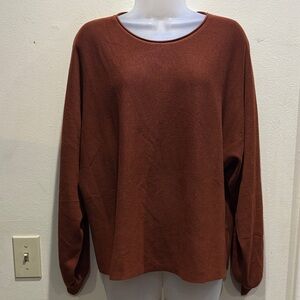 EKOUAER Rust Orange Long Sleeve Sweater and pants set